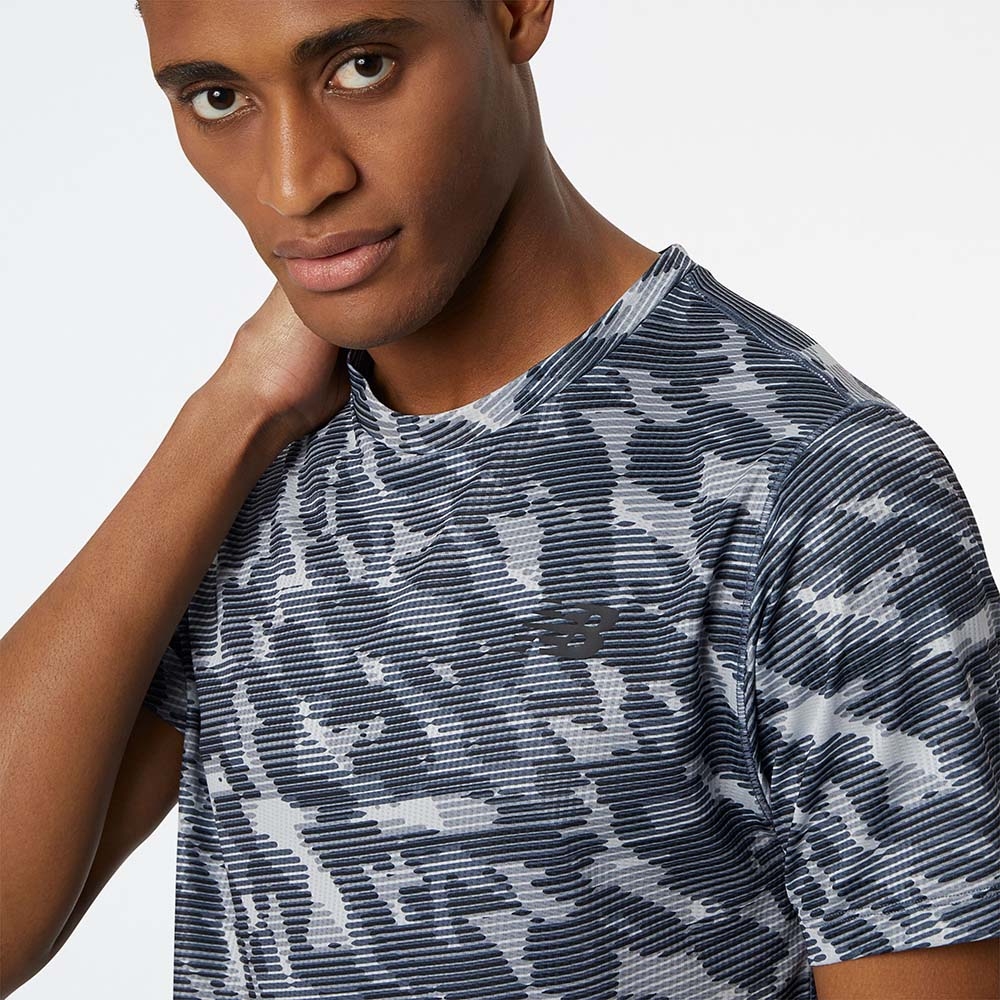 New Balance MT21097BK Tenacity Printed Tee, Black, large