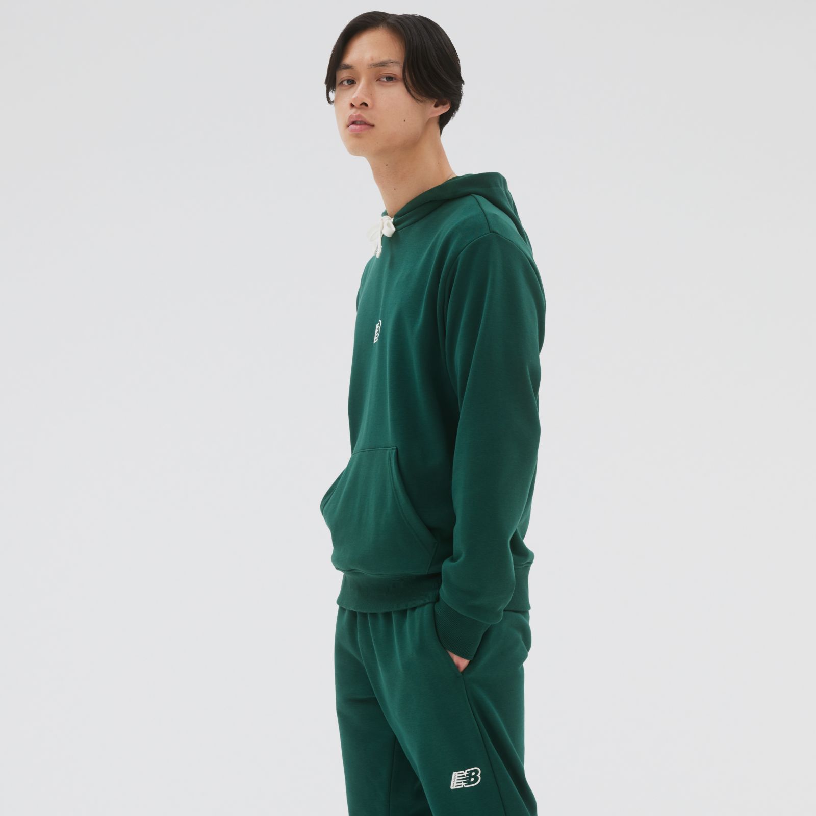 New Balance MT23511NWG  NB Ess Fleece Hood, Green, large