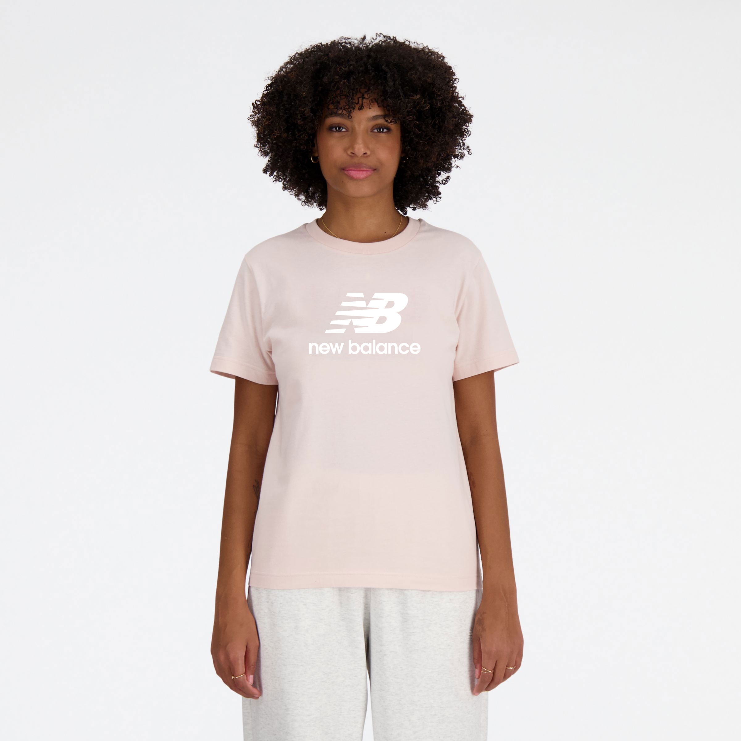New Balance Sport Essentials Jersey Logo WTA41502, Light/Pink, swatch