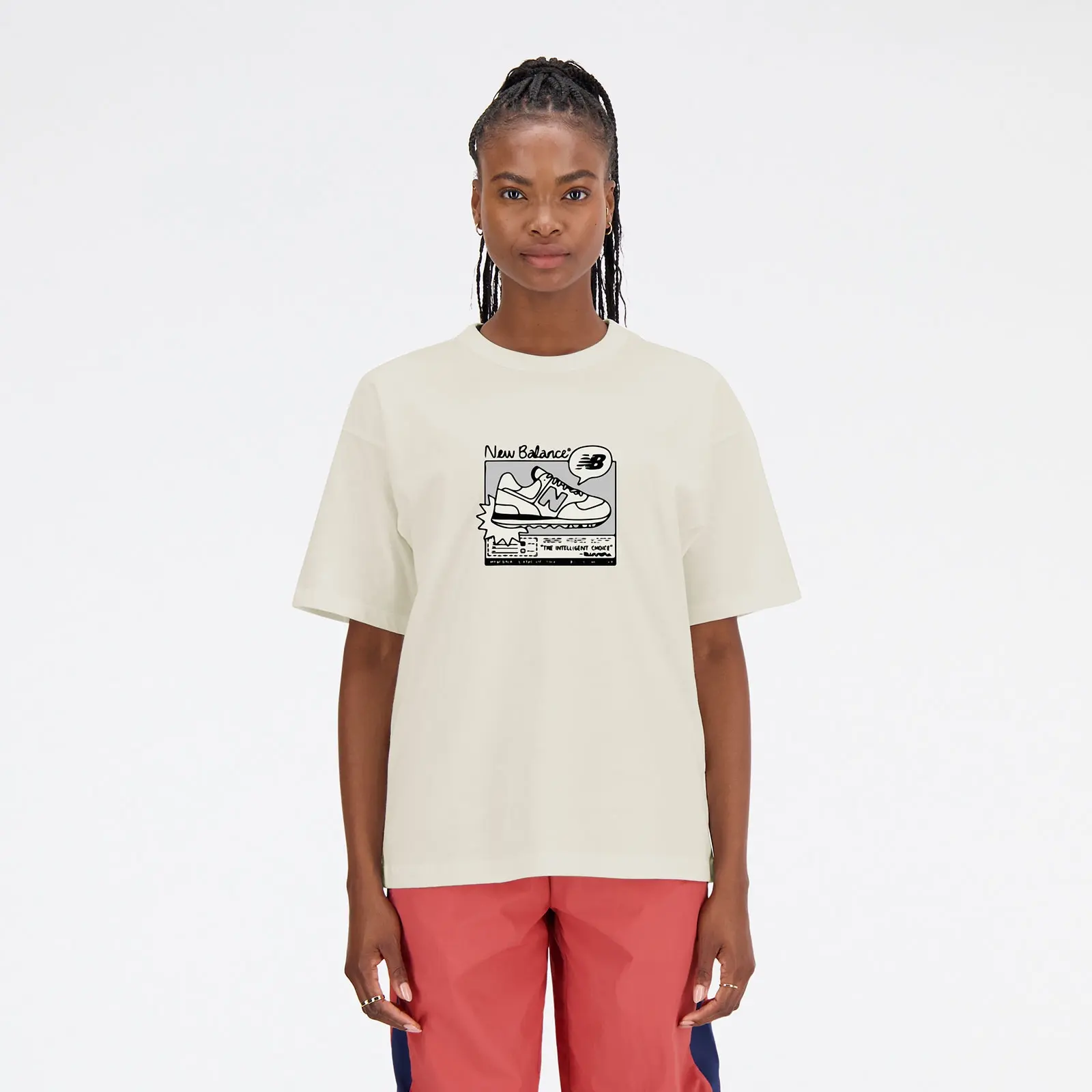 New Balance Remera Footwear Connect Graphic WTA41593, Linen, swatch