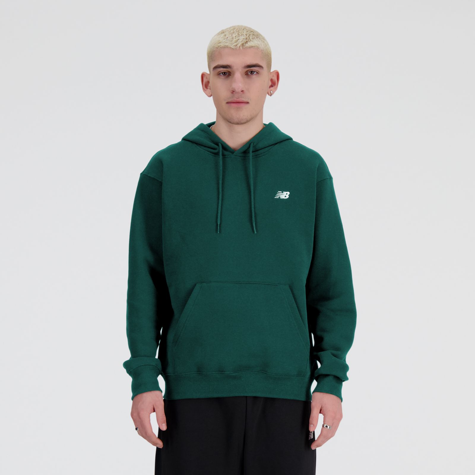 New Balance Small Logo French Terry Hoodie MTA41508, Nightwatch/Green, swatch