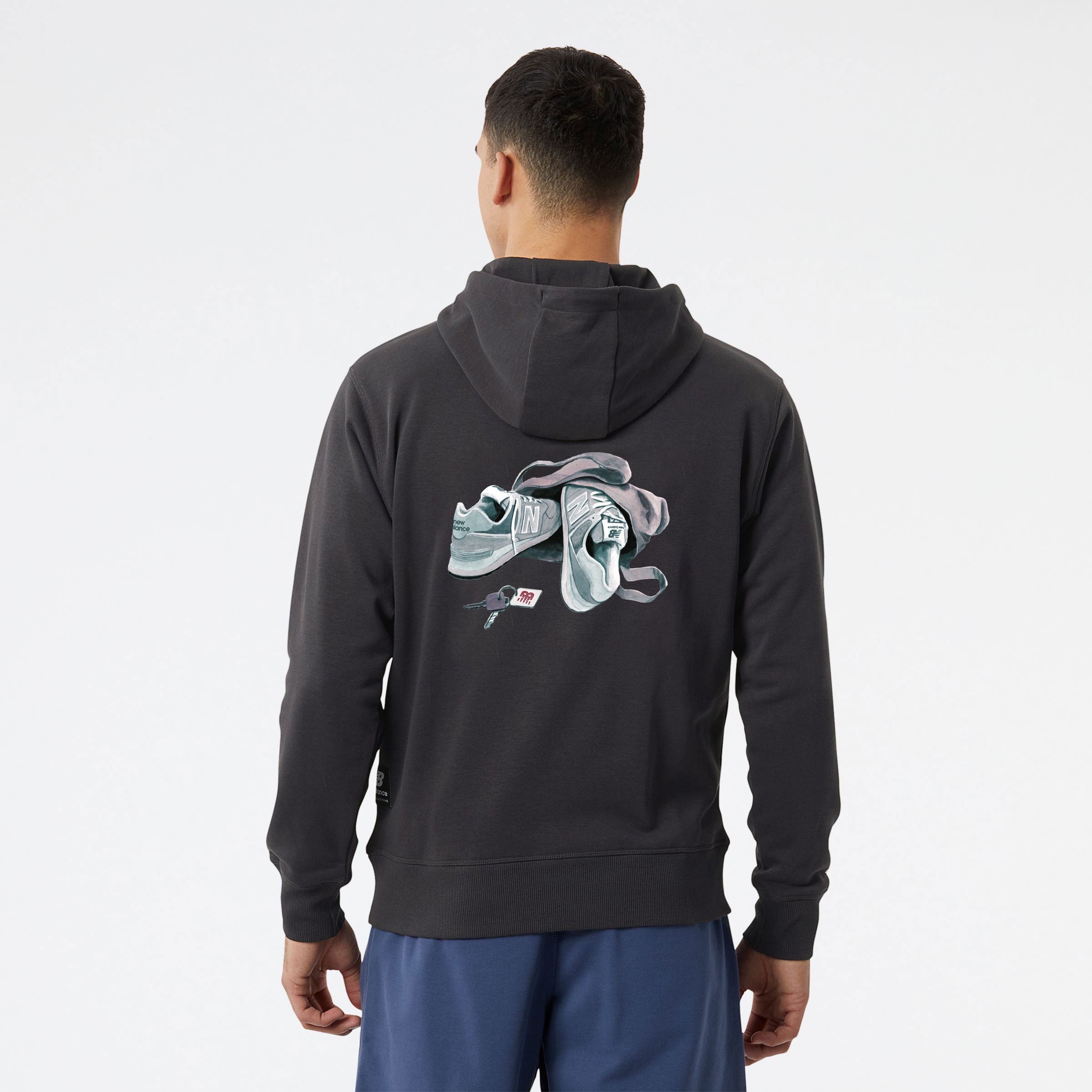 New Balance Athletics Jacob Rochester Hoodie MT23555, Dark grey, large