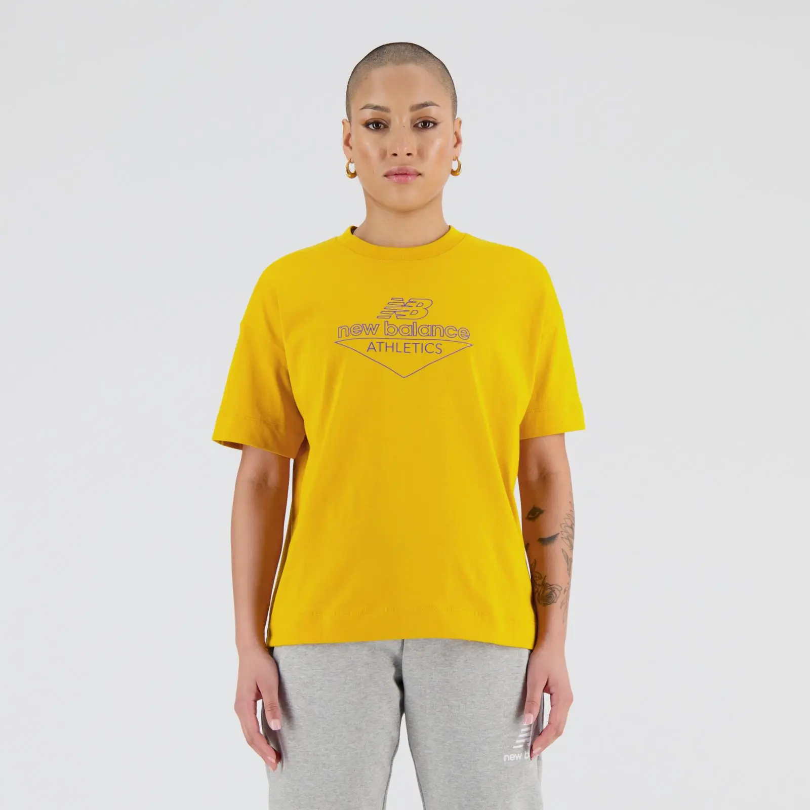 New Balance Remera Athletics Cotton Jersey Boxy AWT33526, yellow, swatch