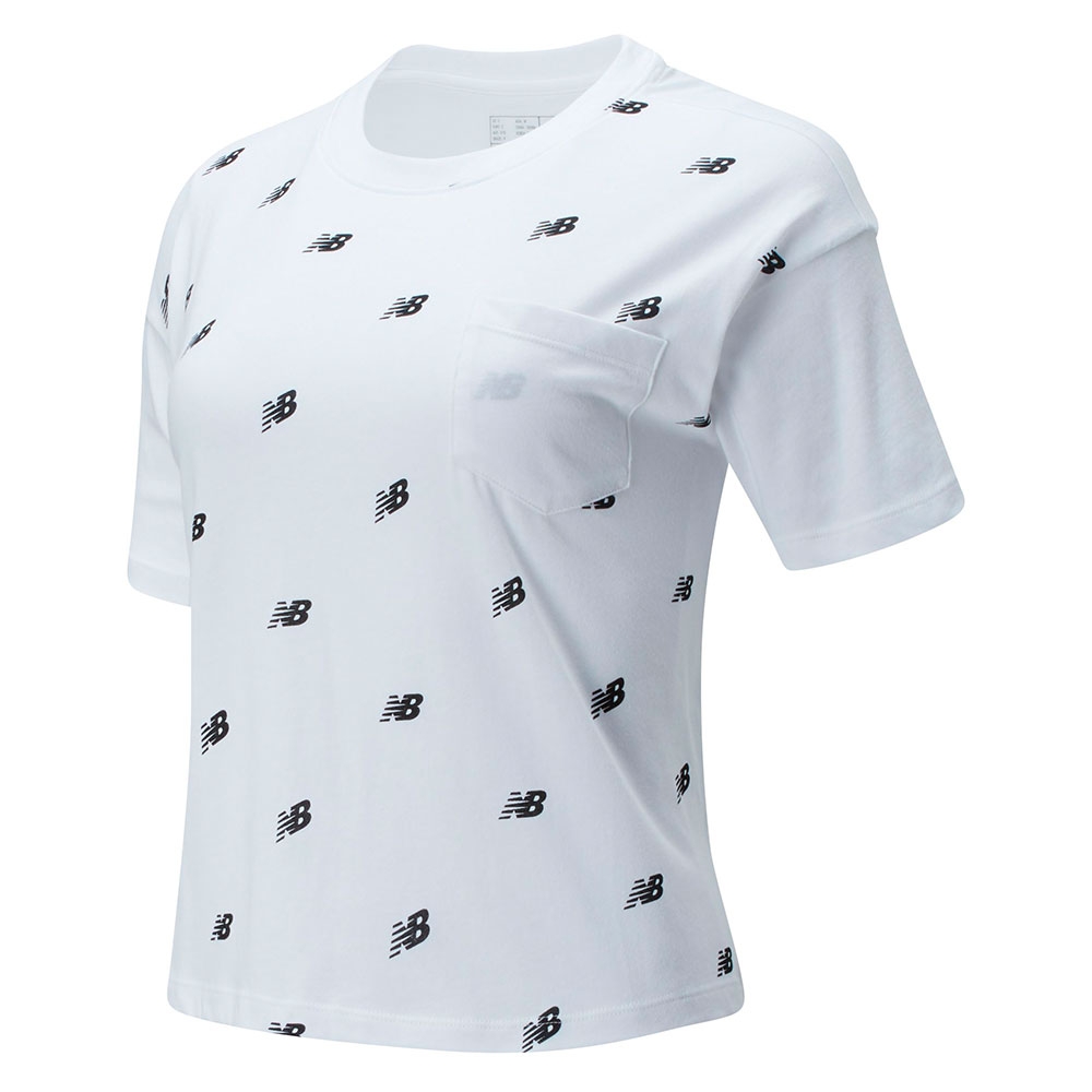 New Balance Remera Classic Oversized Mini All Over WT01853, White, swatch