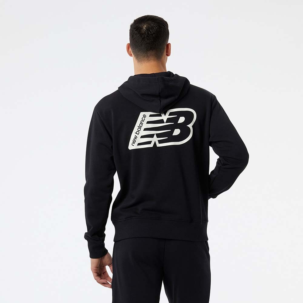 New Balance MT23511BK  NB Ess Fleece Hoodi, Black, large