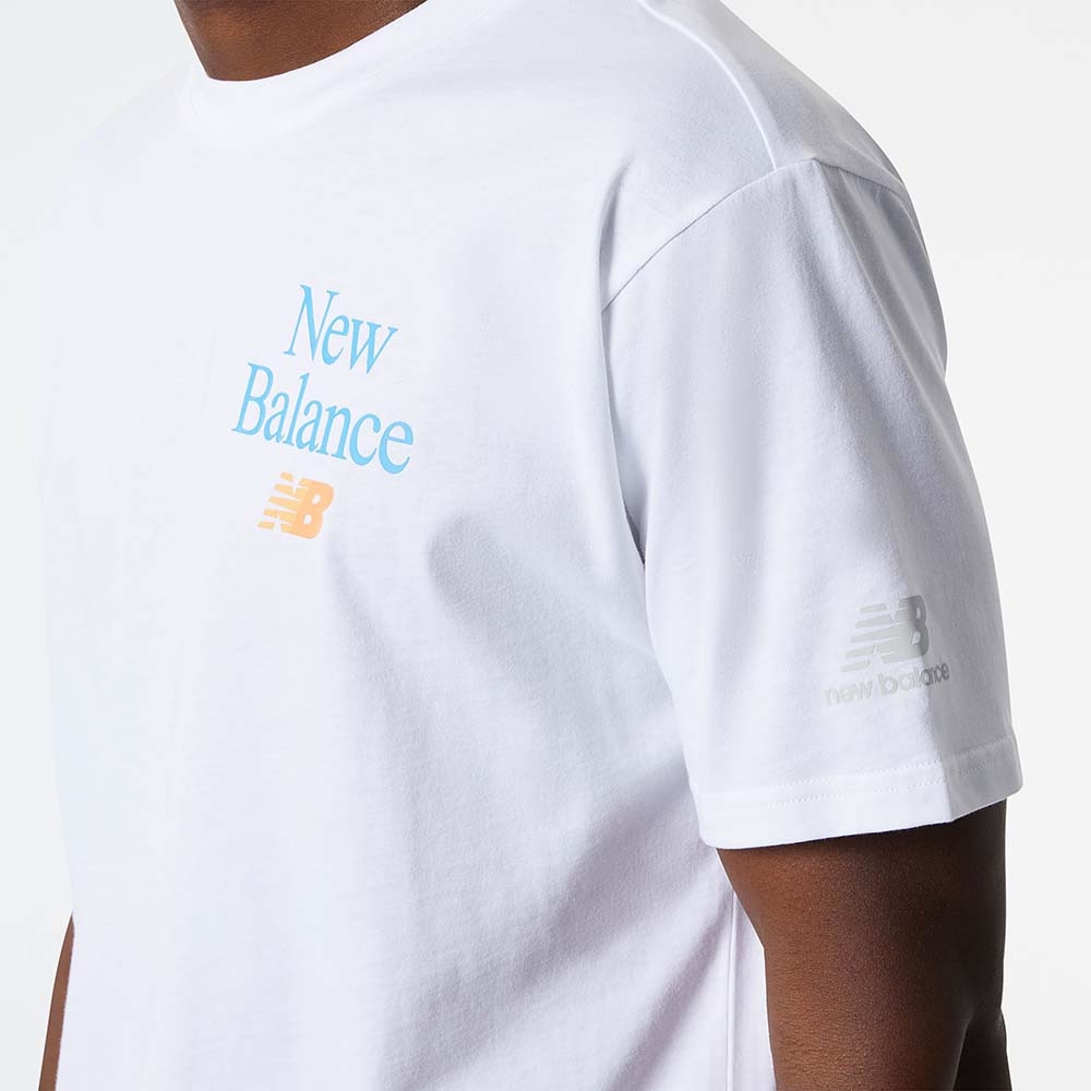 New Balance Remera Essentials Celebrate Logo MT21515, White, large