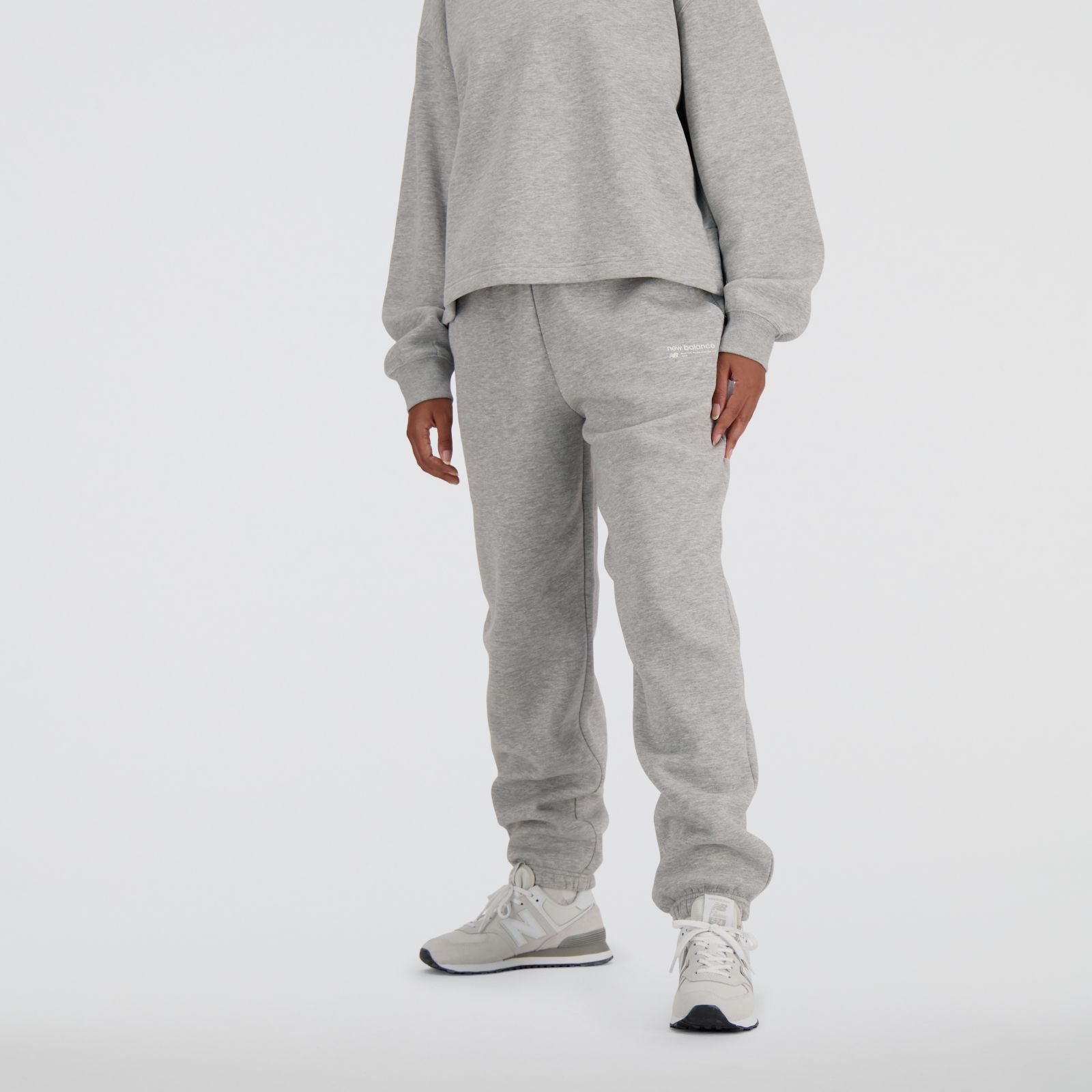 New Balance Pantalón Linear Heritage Brushed Back Fleece WPA33513, Grey, swatch