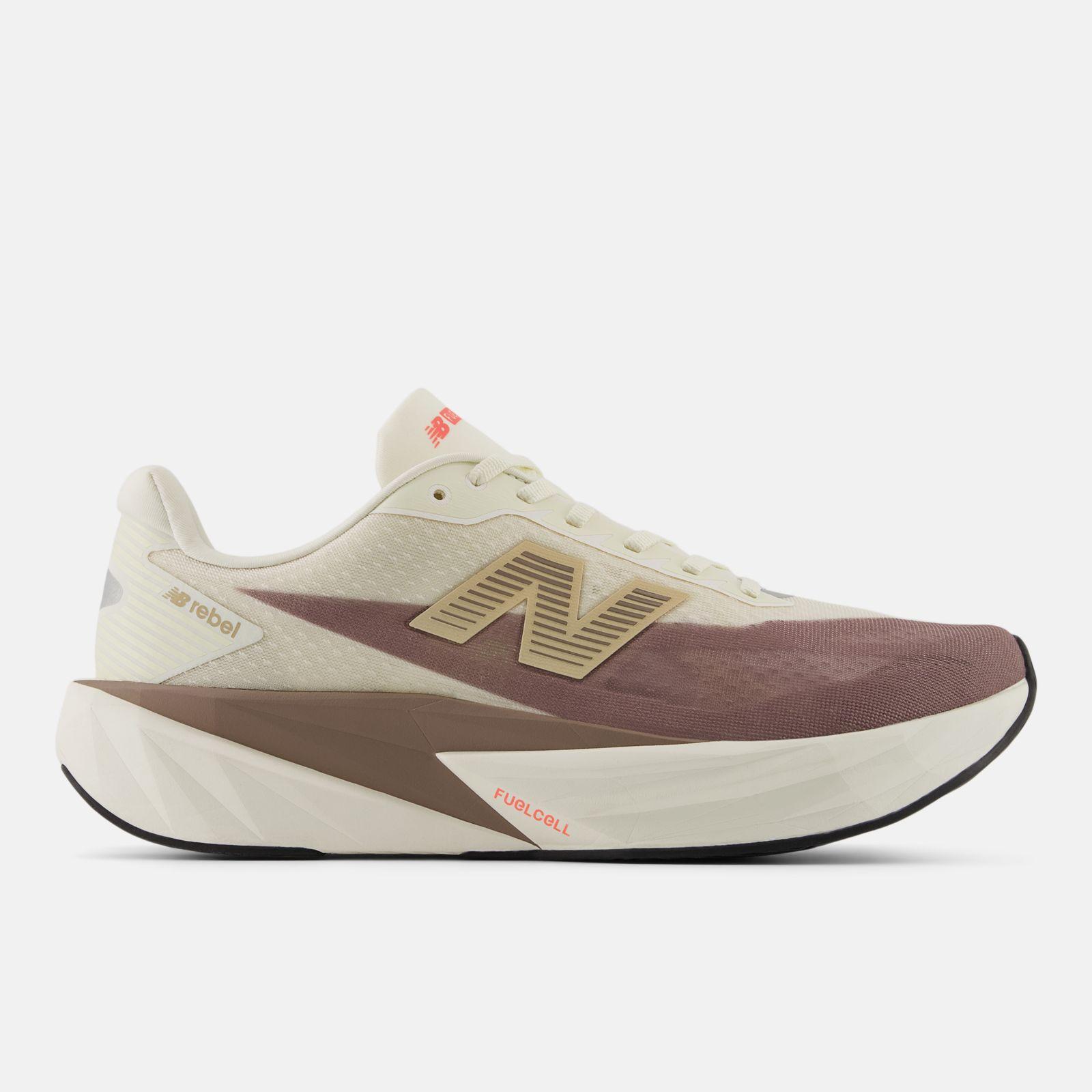 New Balance FuelCell Rebel v5, Angora/Earth Shadow/Sea Salt, swatch