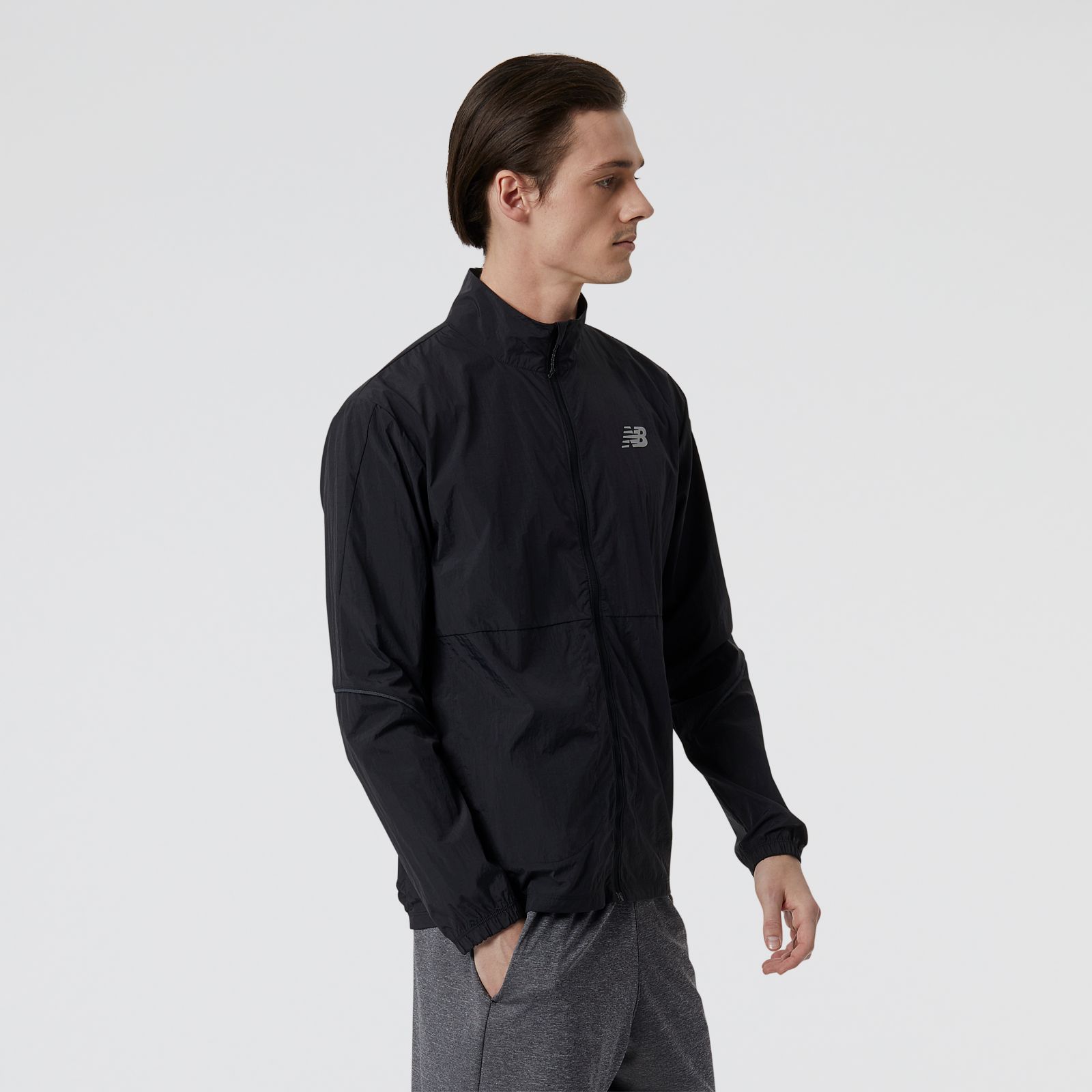 New Balance MJ21264BK Impact Run Jacket, Black, large