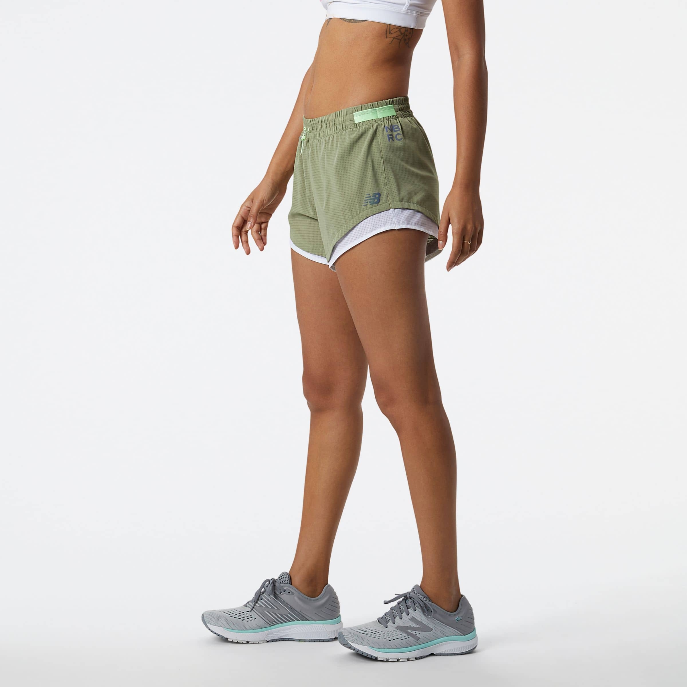 New Balance WS11279OLF Q Speed Fuel Short, Green army, large