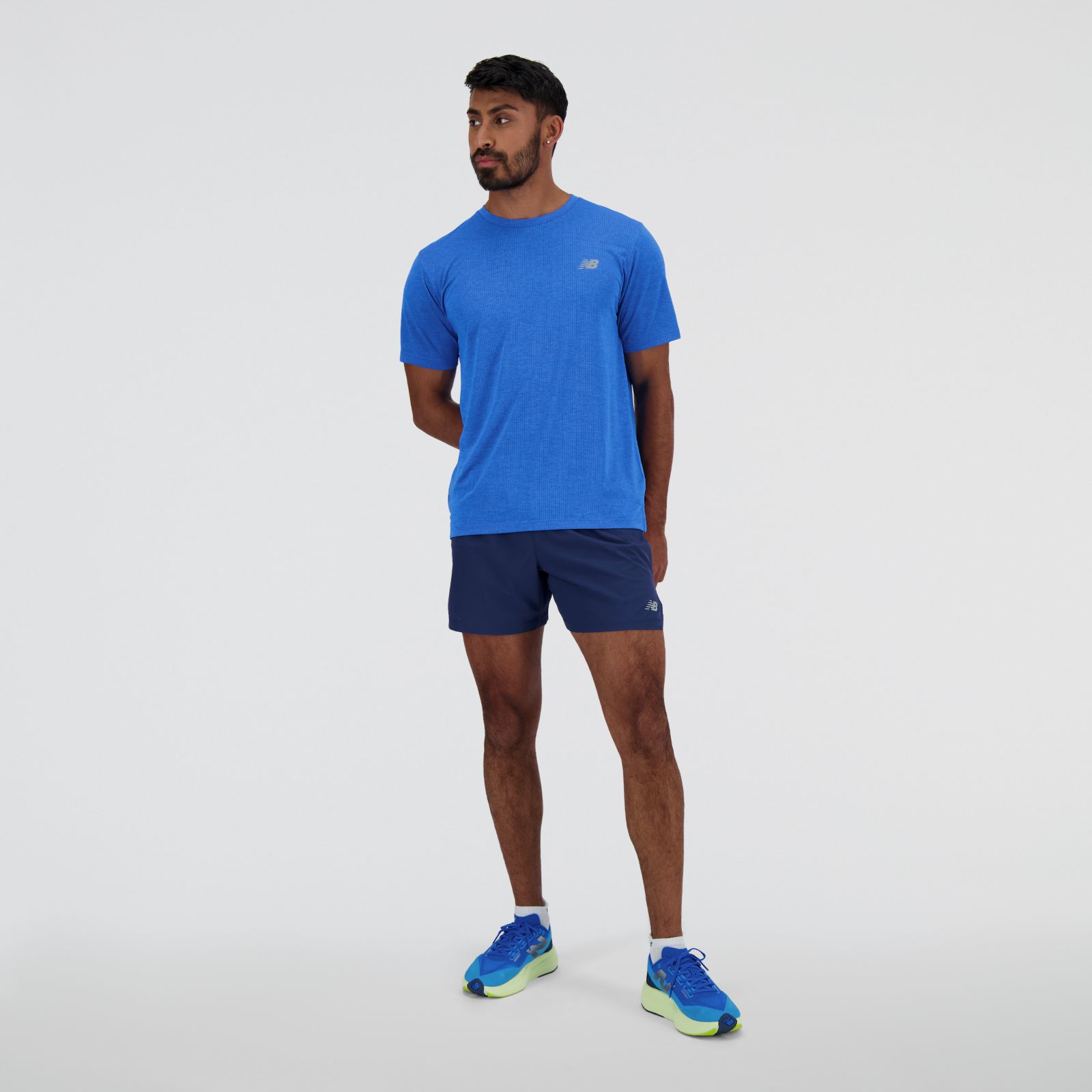 New Balance MT41253BIA Athletics T-Shirt, Blue, large