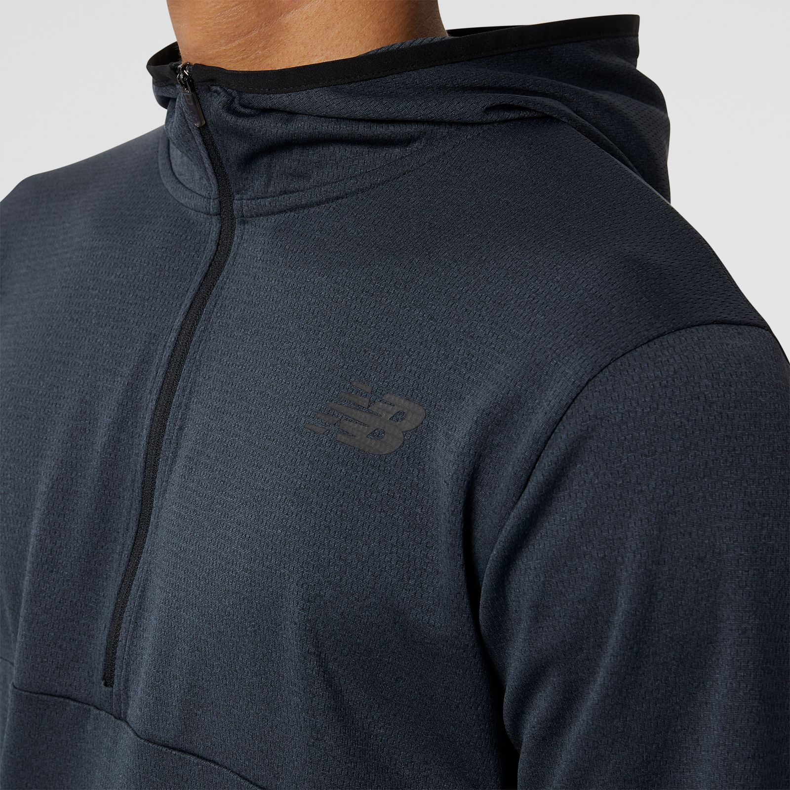 New Balance MT21089BK Tenacity Hooded Quar, Black, large
