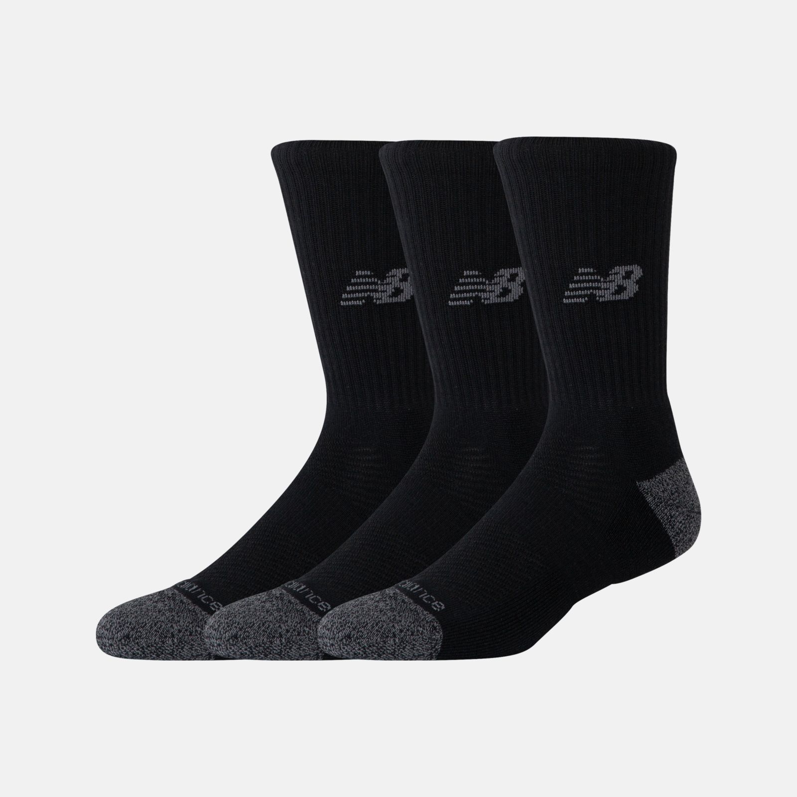 New Balance Medias Active Crew Socks Pack x3 LAS35203, black, swatch