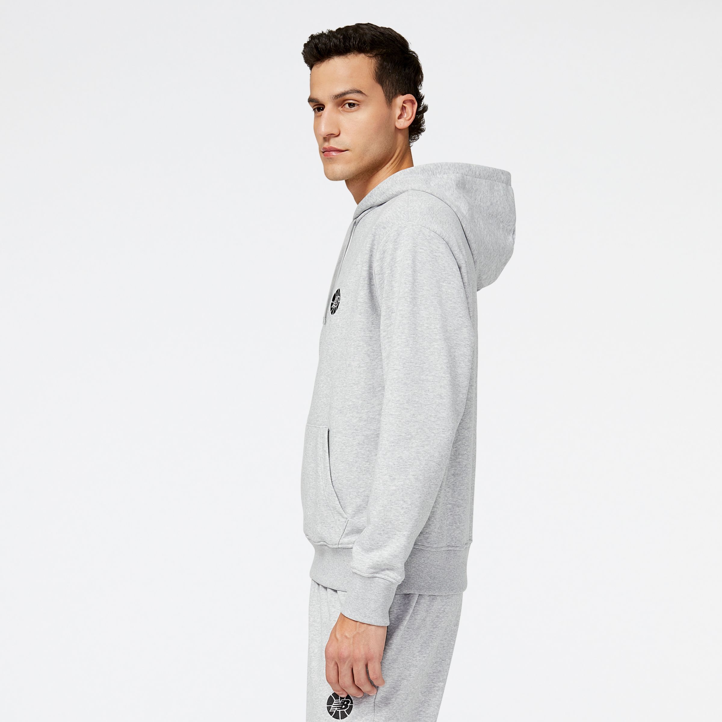 New Balance MTA23581AG NB Hoops Essentials, Melange Gray, large