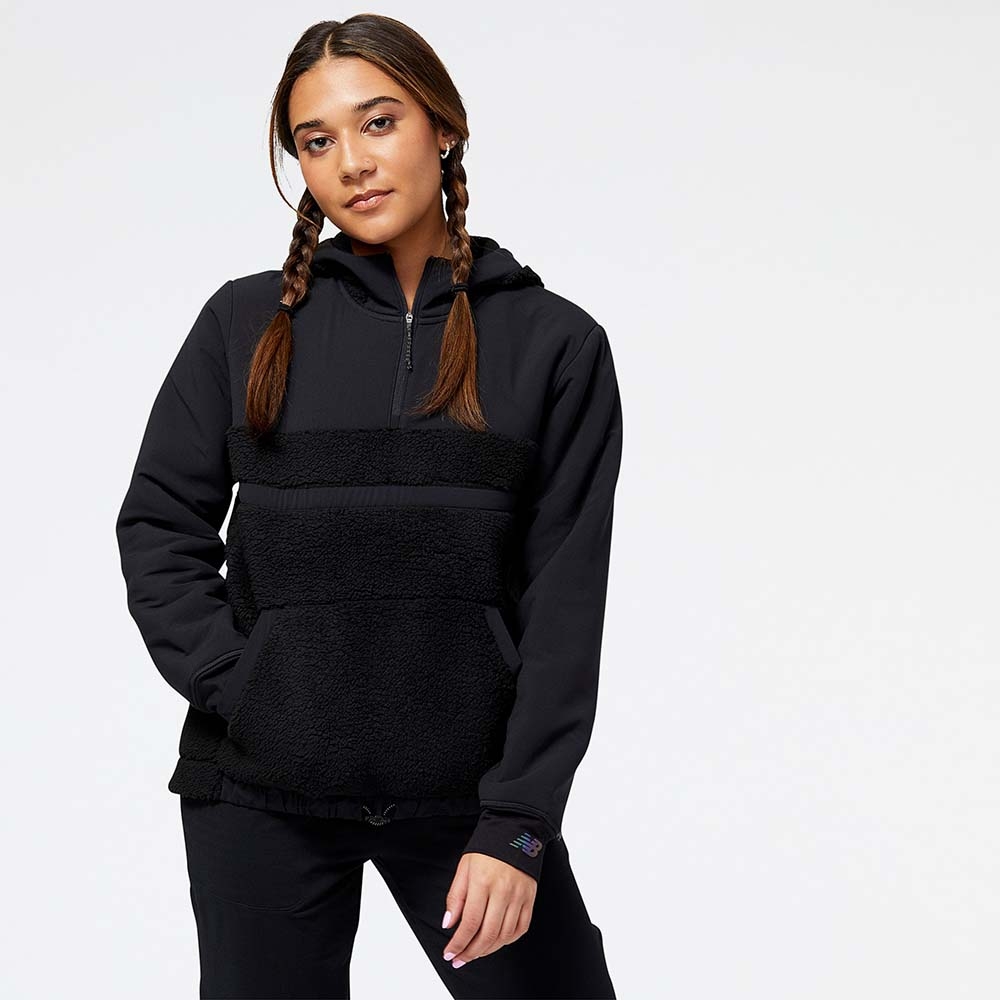 New Balance WT23285 Q Speed Sherpa Anorak , Black, large