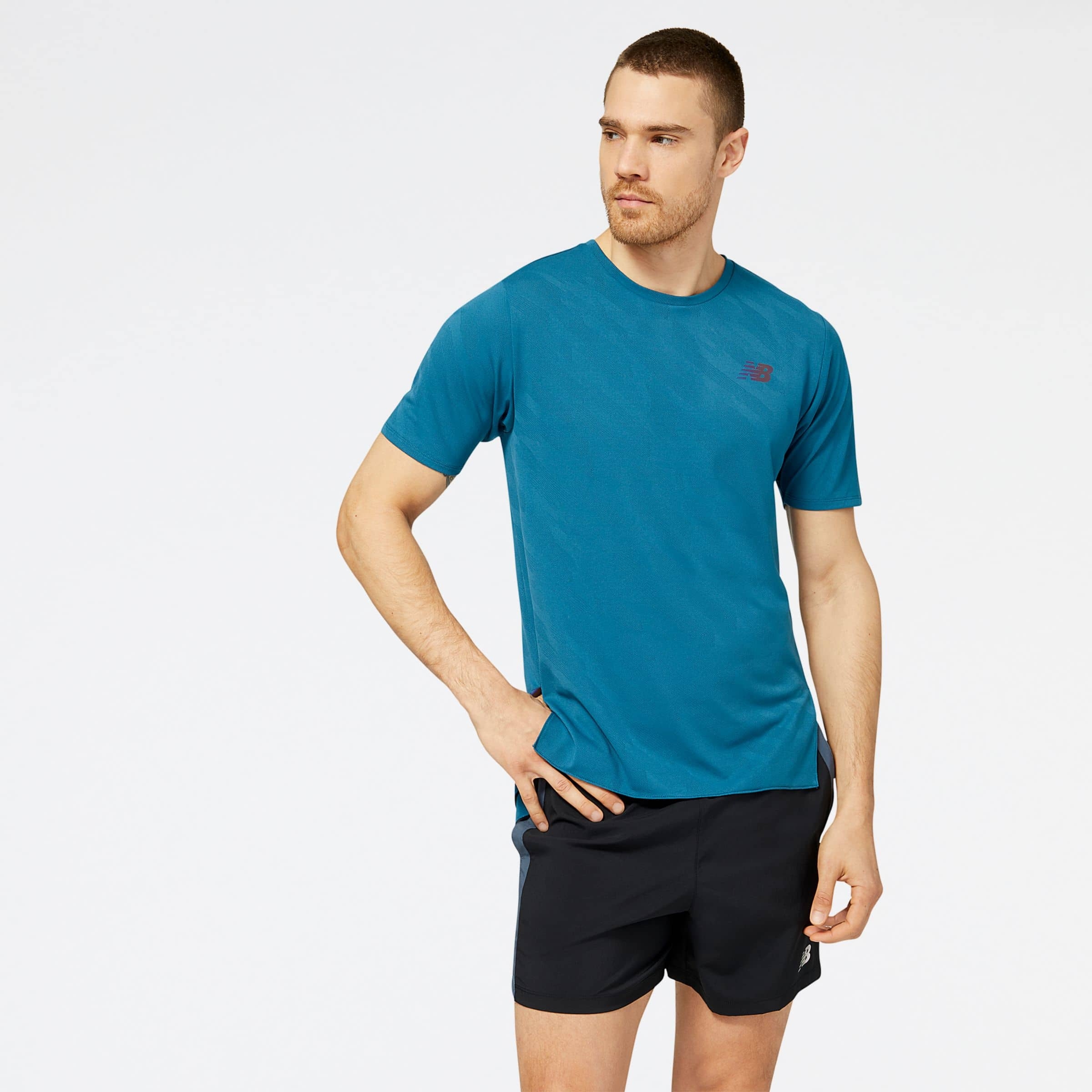 New Balance Remera Q Speed Jacquard MT23281, Aero, swatch