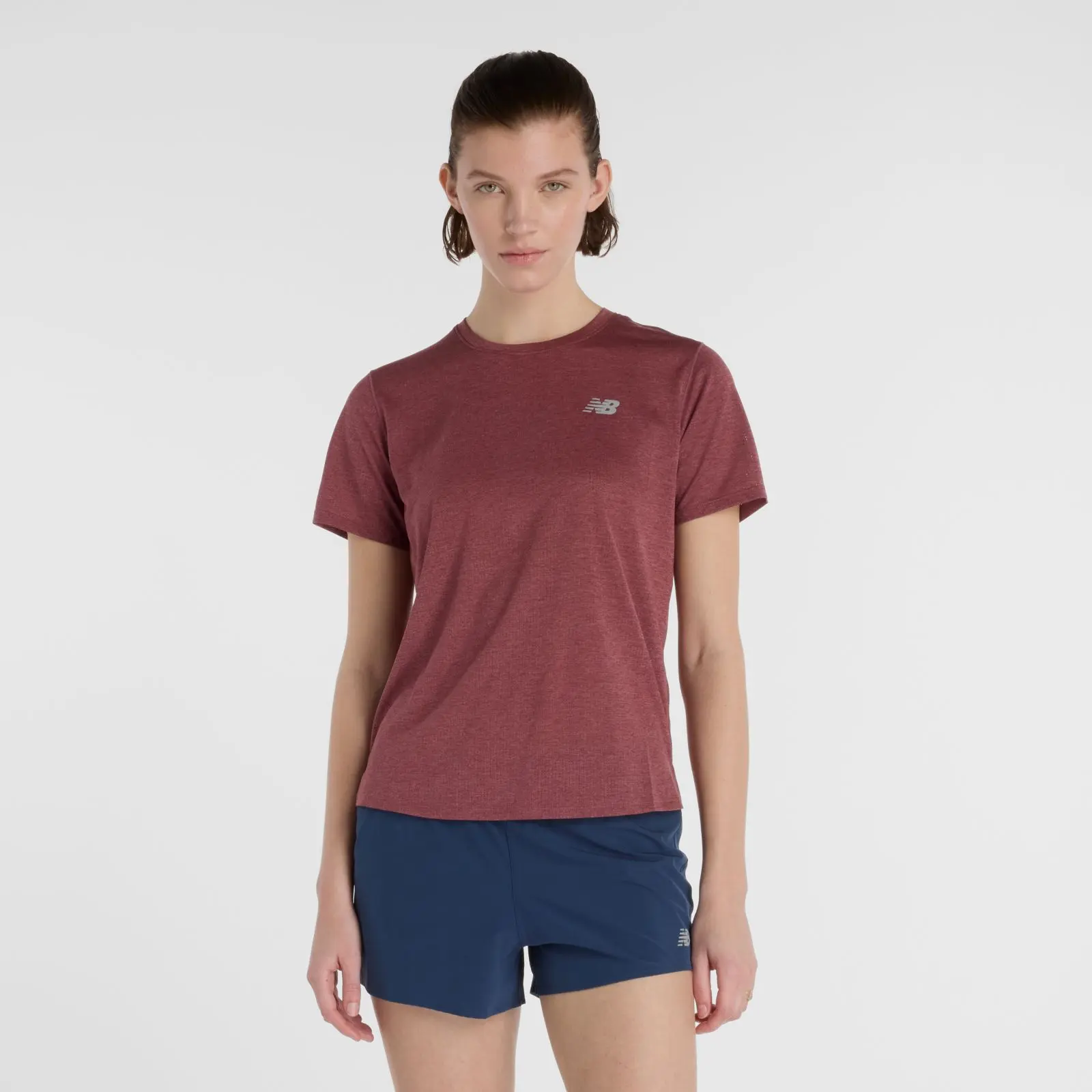New Balance Remera Athletics T-Shirt WT41253, Washed burgundy heather, swatch