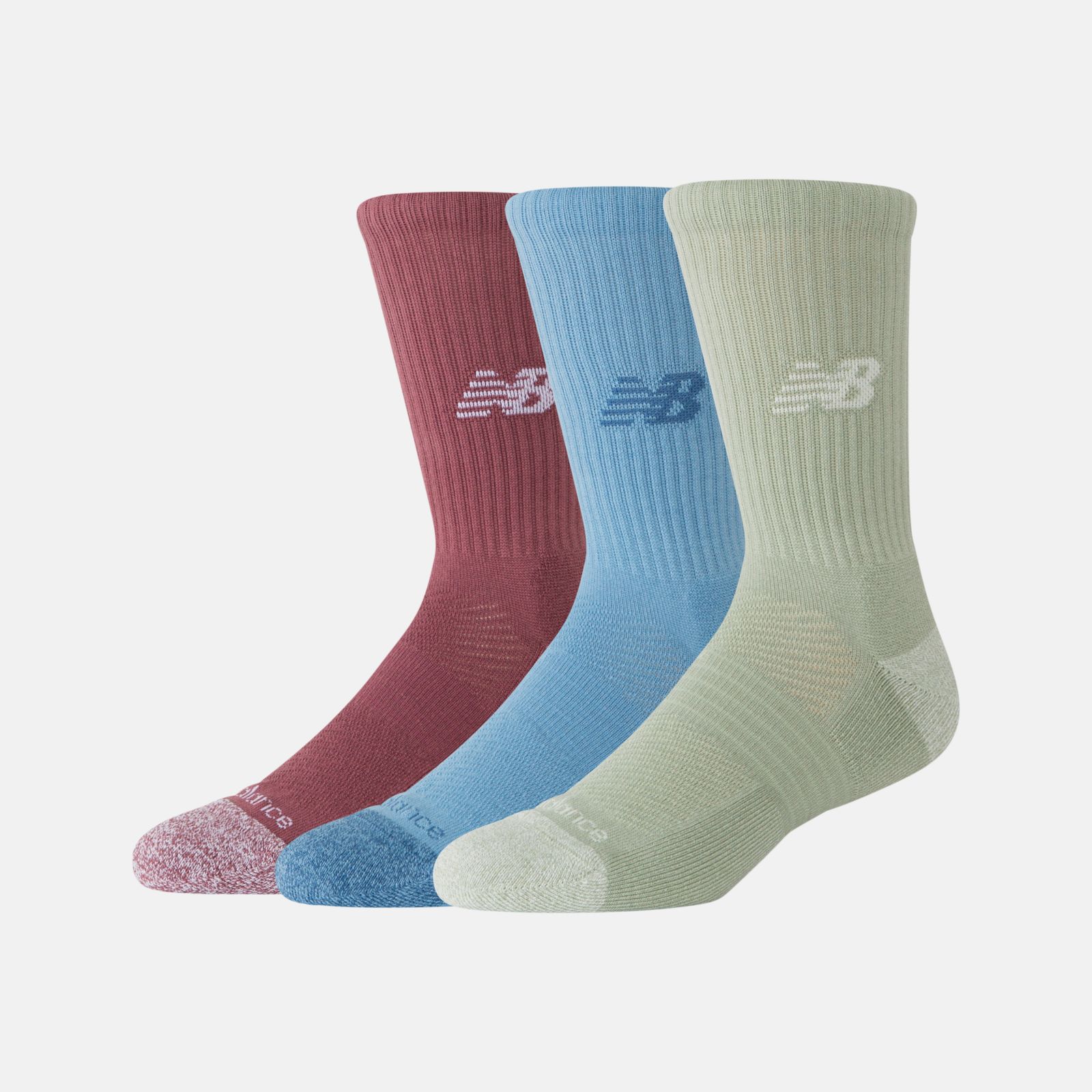 New Balance Medias Active Crew Socks Pack x3 LAS35203, Red/Blue/Green, swatch