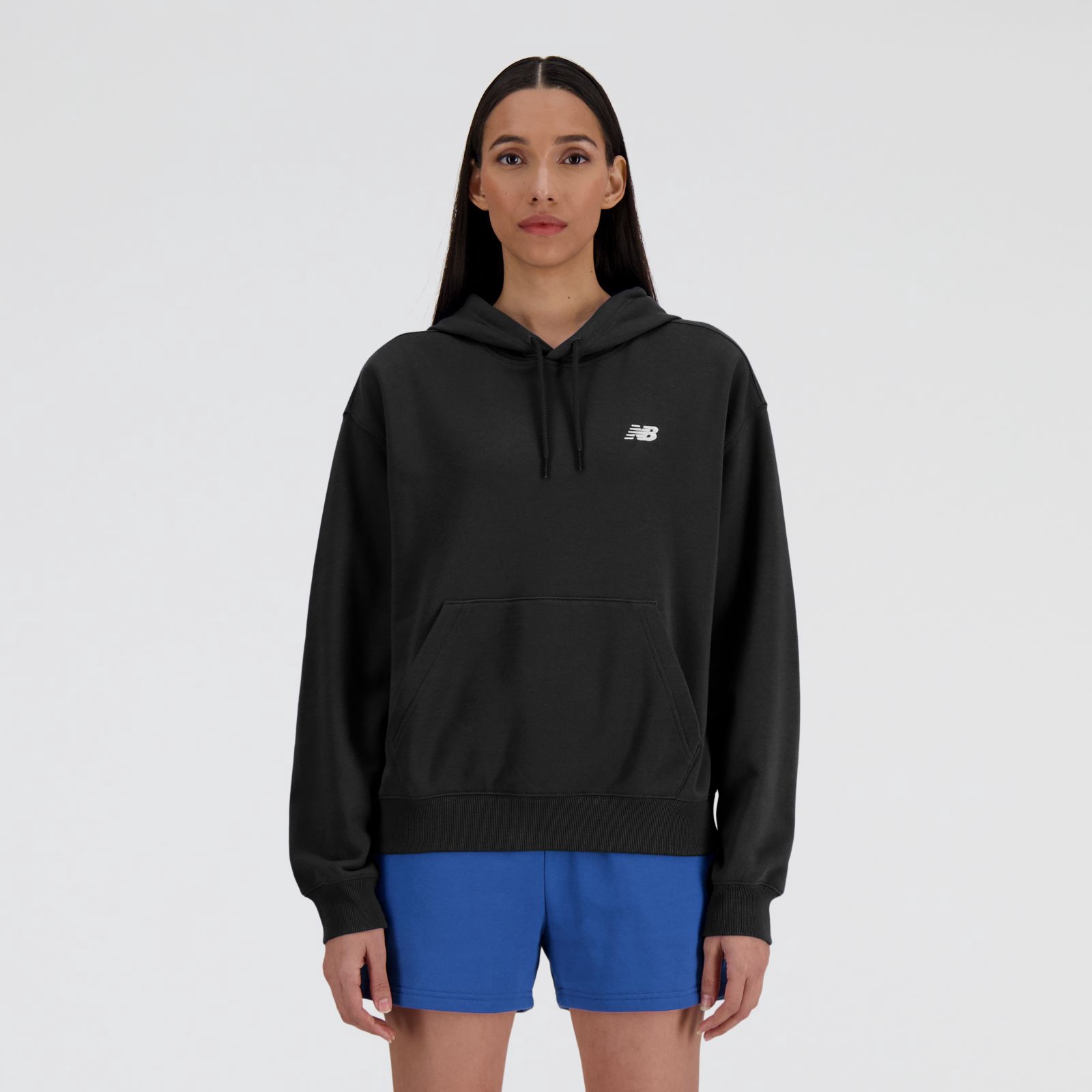 New Balance Buzo Sport Essentials French Terry Hoodie WTA41507, Black, swatch