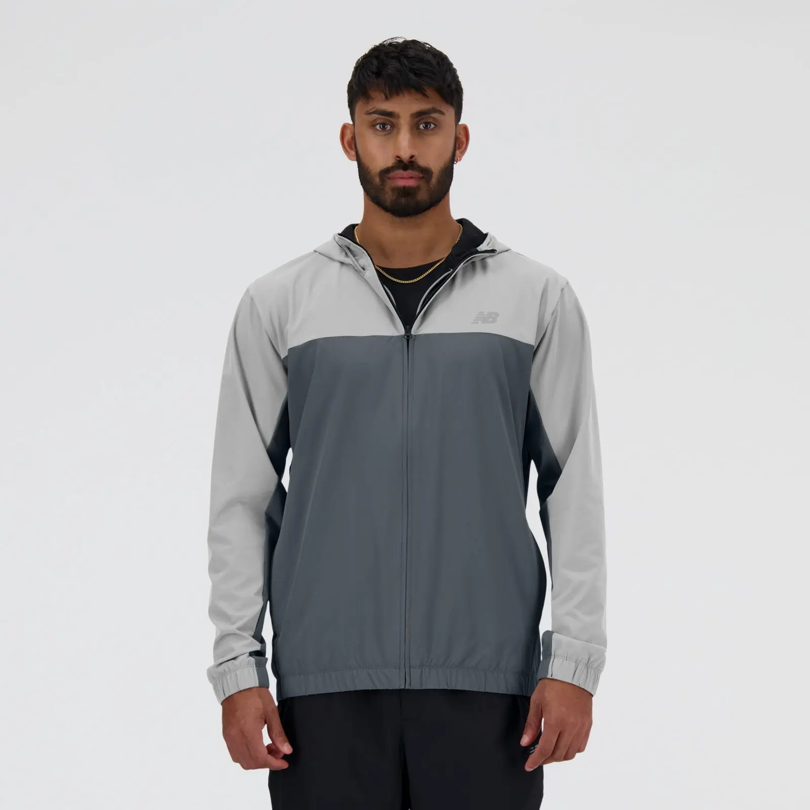 New Balance Campera Woven Full Zip Jacket MJ41018, Grey, swatch