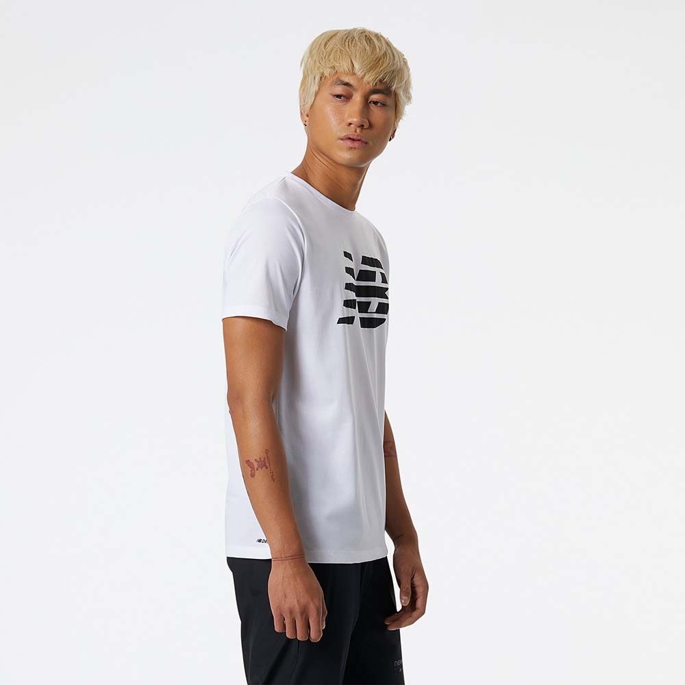 New Balance Remera Graphic Heathertech MT11071, White, large
