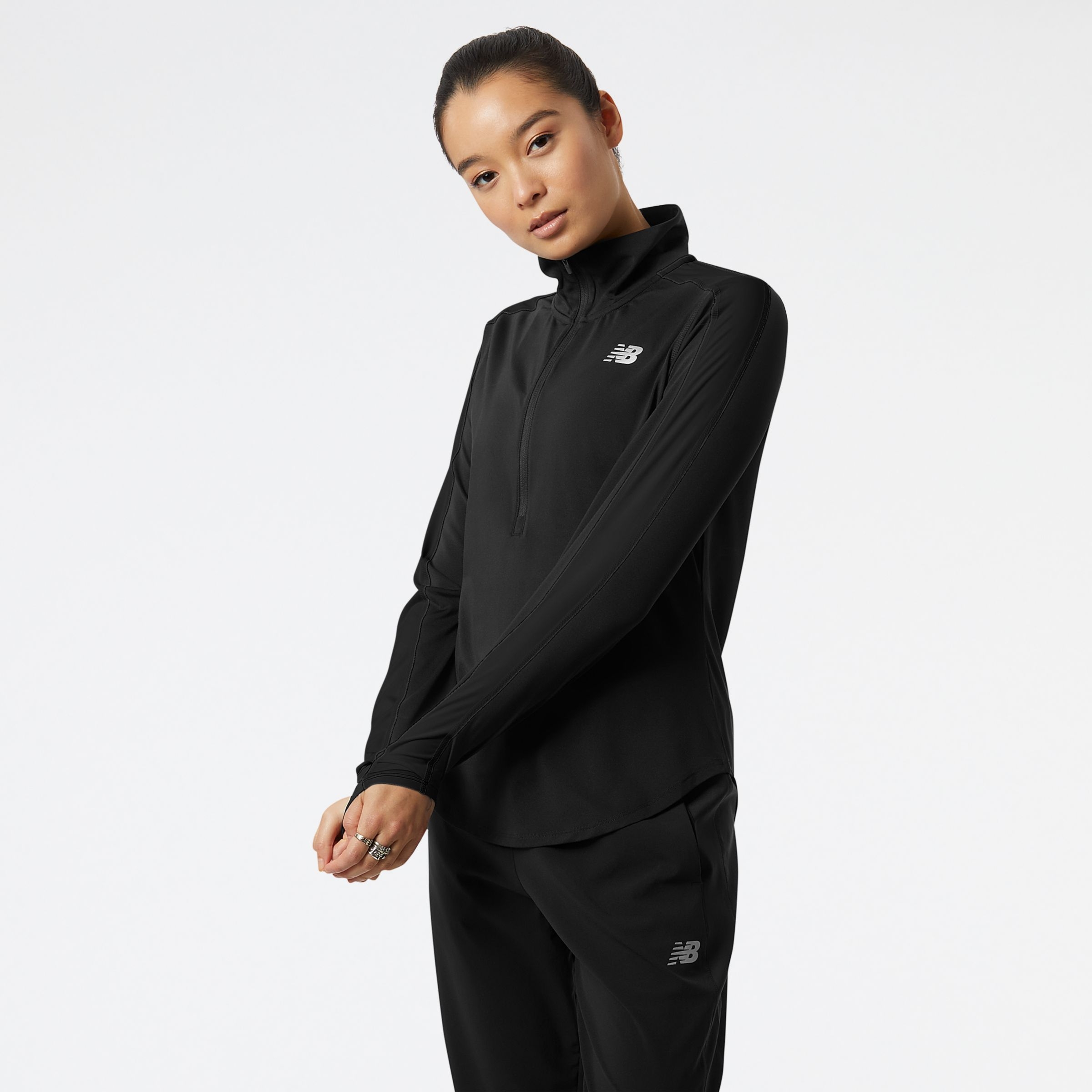 New Balance Buzo Accelerate Half Zip WT23227, Black, large
