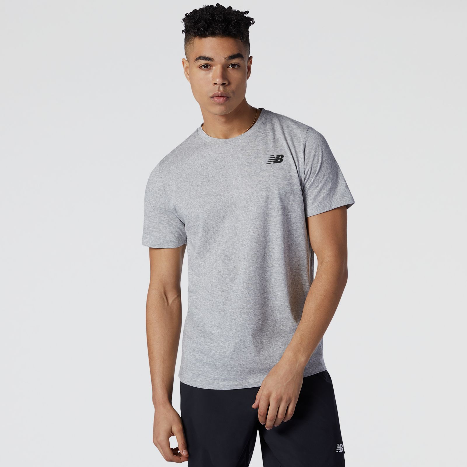 New Balance Remera Heathertech Tee MT11070, Grey, swatch