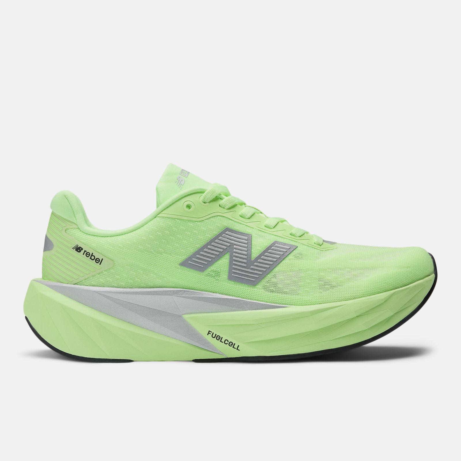 New Balance FuelCell Rebel v5, Lab Green/Silver Metallic/White, swatch