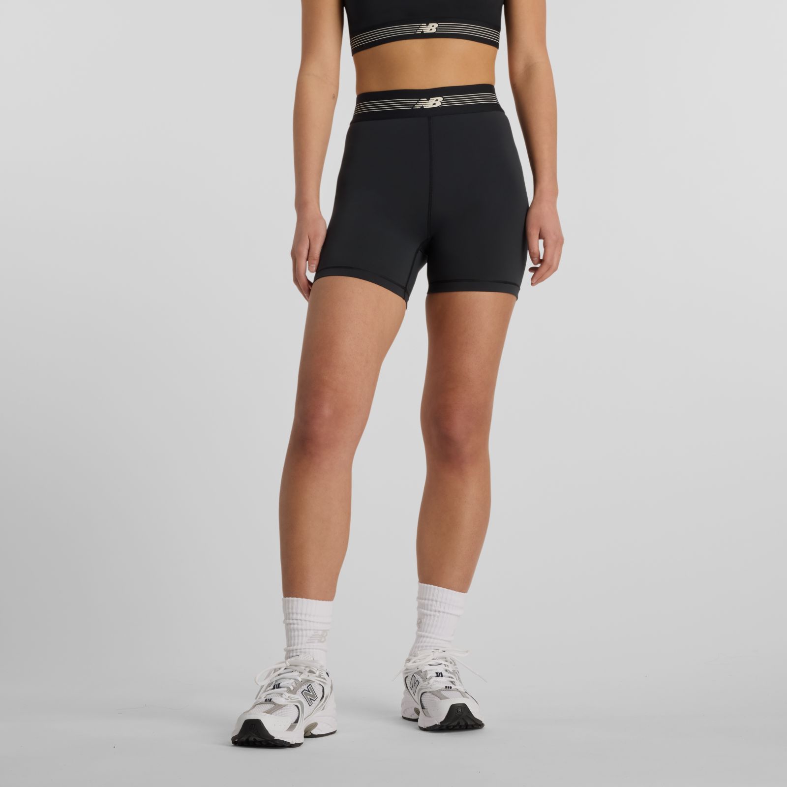 New Balance Biker AC Fitted Short 5" WB61E4GE, black, swatch