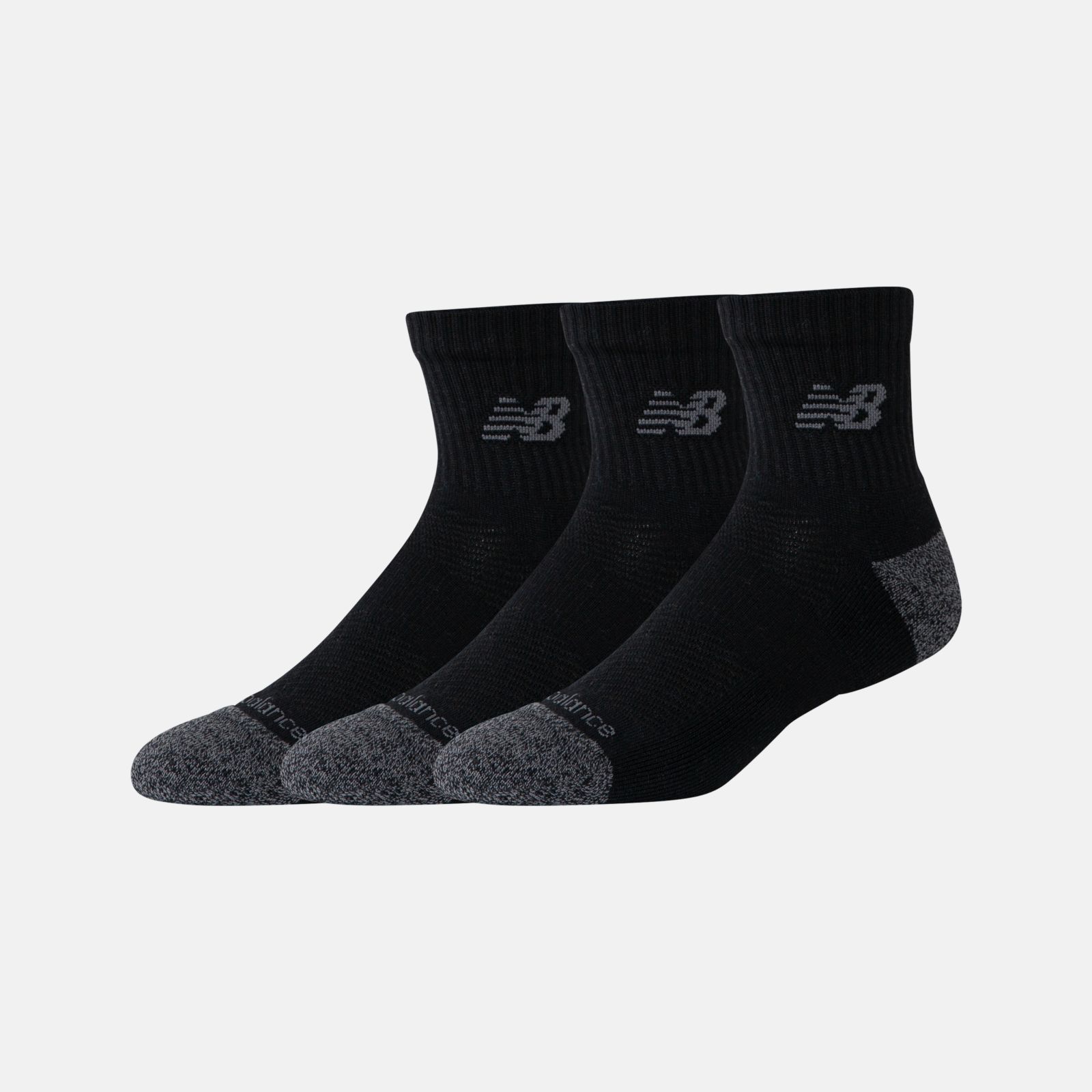 New Balance Medias Active QTR Socks Pack x3 LAS35204, black, swatch
