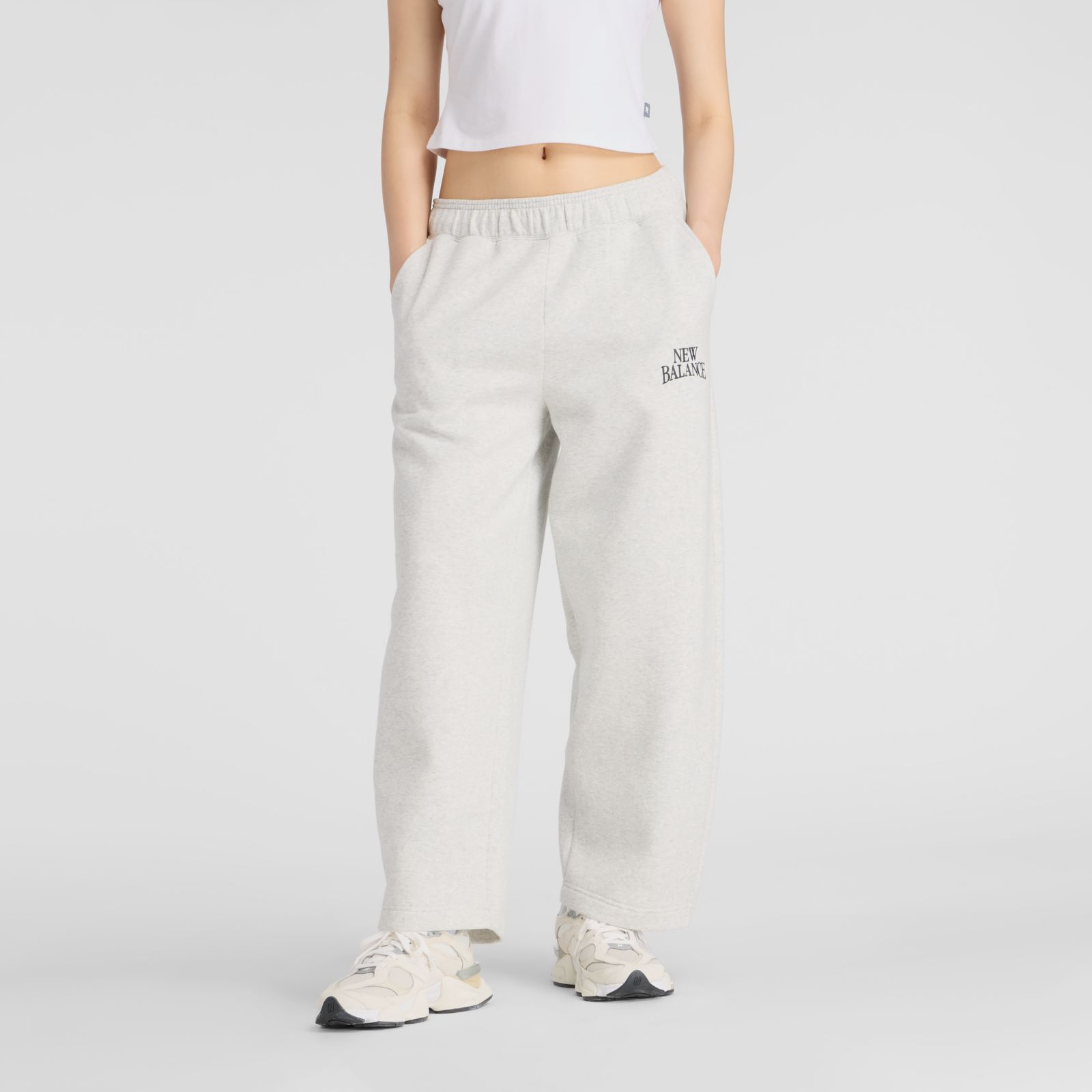 New Balance Pantal&oacute;n Trackside Fleece Barrel WB61W1DZ, ash/heather, swatch
