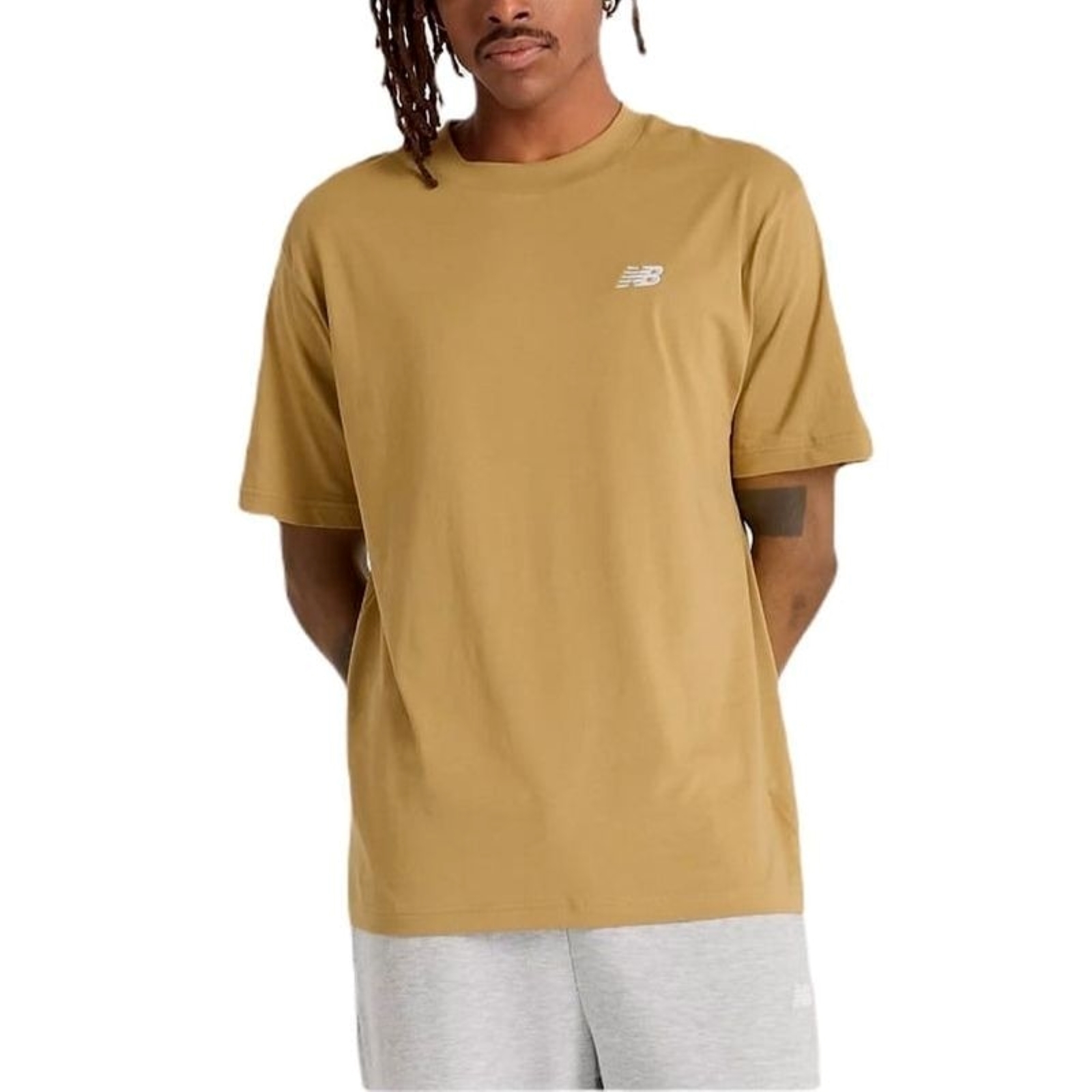 New Balance Remera Sport Essentials Cotton T-Shirt MTA41509, MOSTAZA, swatch