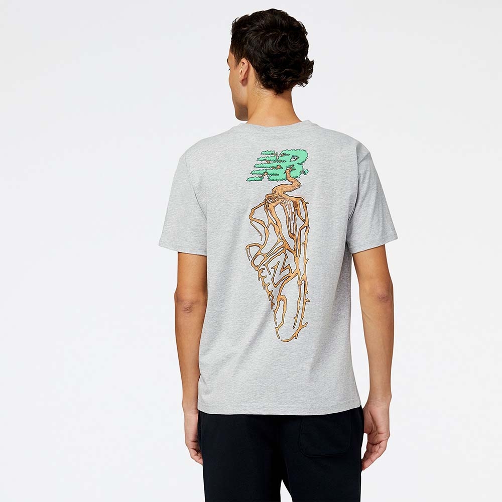New Balance MT21567AG NB ESS GREY DAY TEE, Grey, large